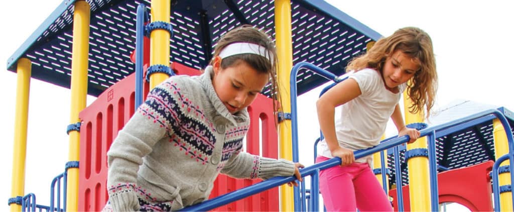 girls playing on playground