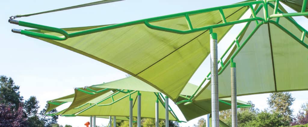 green sun shade over playground